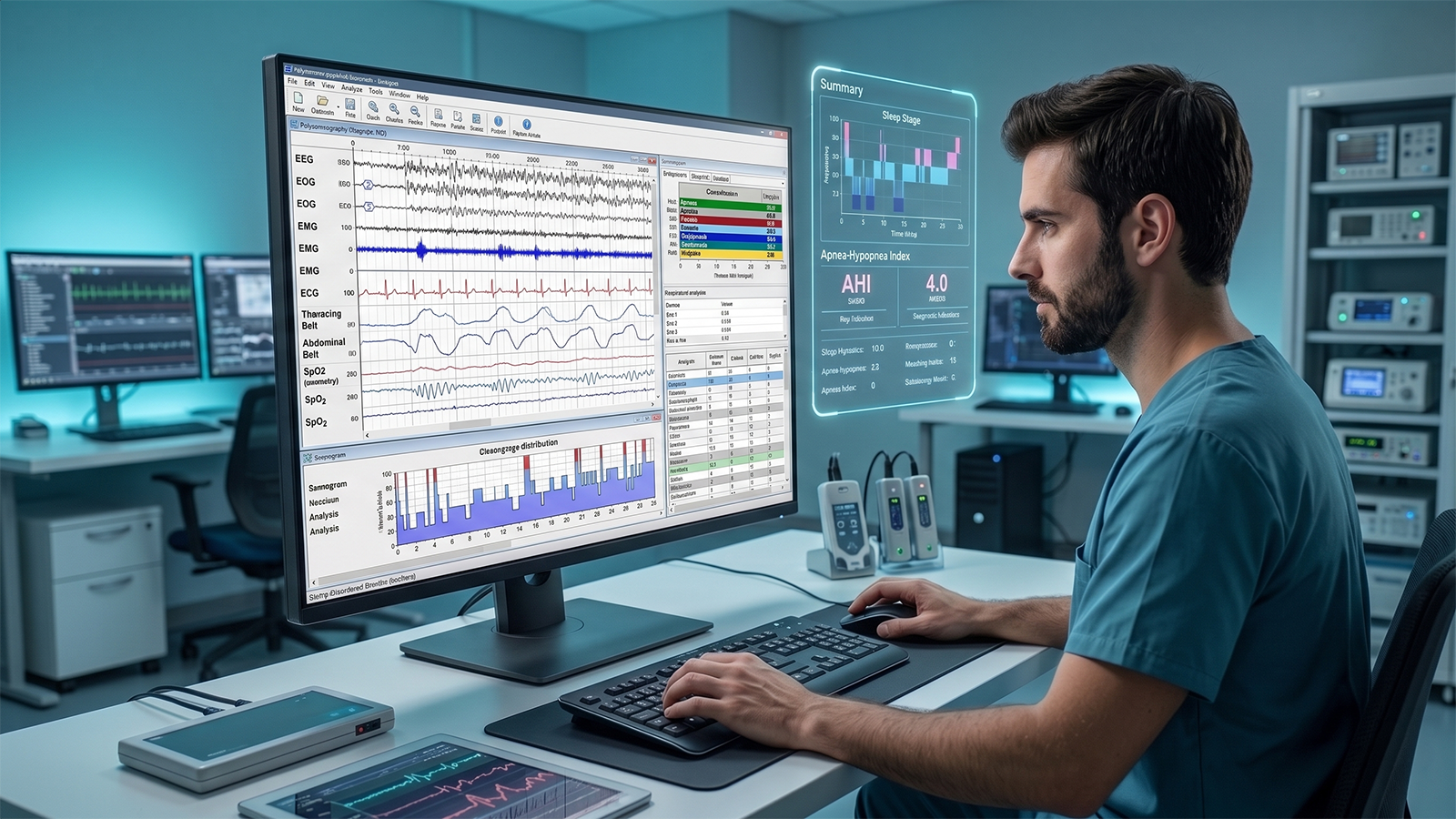 Analyse polygraphie sommeil